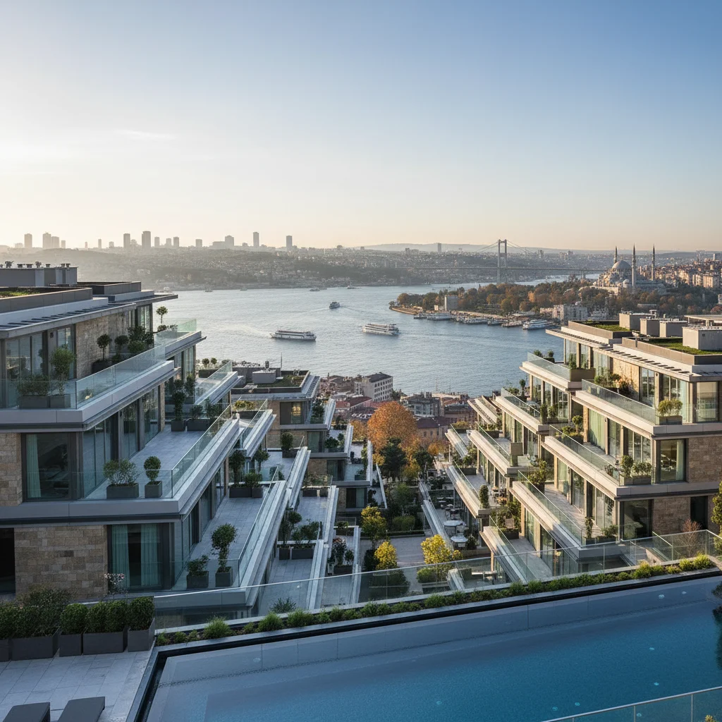 modern apartment complex istanbul golden horn view