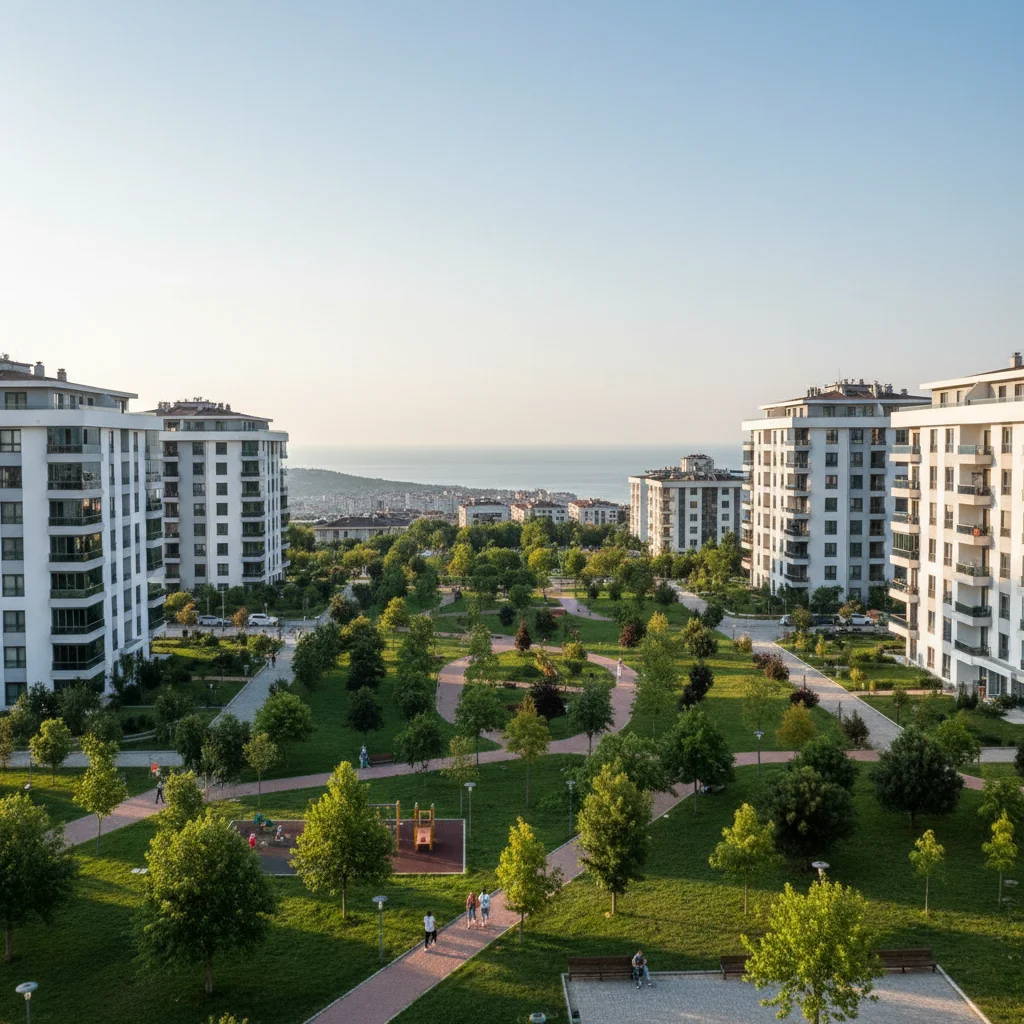 istanbul asian side quiet residential area green spaces modern apartments